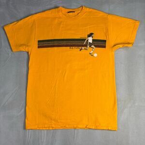 Vintage Bob Marley Zion Rootswear Jammin Soccer Graphic T-Shirt Yellow Sz M